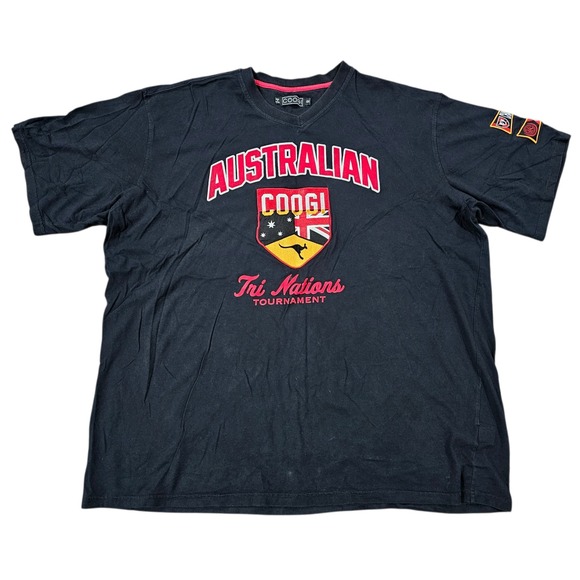 COOGI Other - Coogi T Shirt‎ Mens 5X Black Tri Nations Tournament Australian Rugby V-Neck Tee